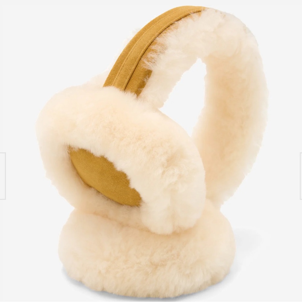 UGG Cream and Camel Shearling Ear Muffs